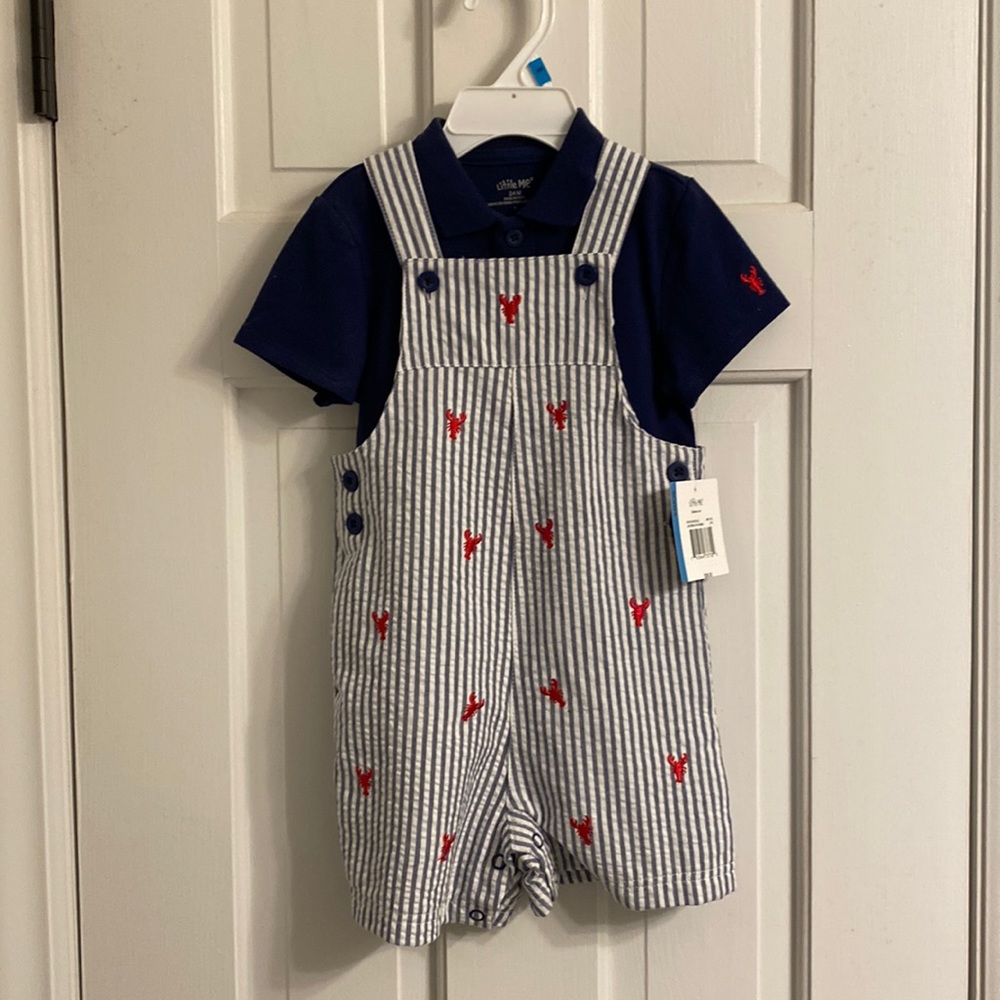 Blue Seersucker with red lobsters - new with tags